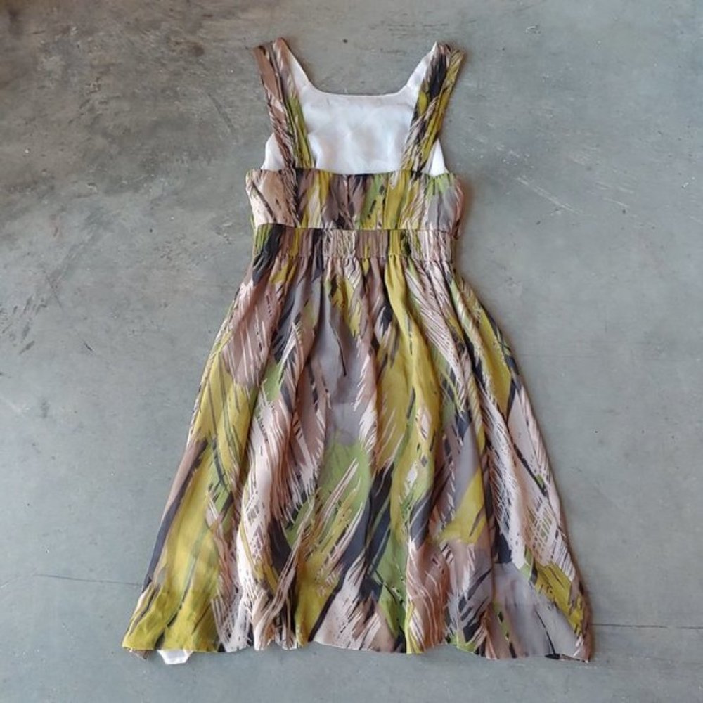 Fei Brown and Green Silk Pampas Dress 4_8